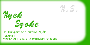 nyek szoke business card